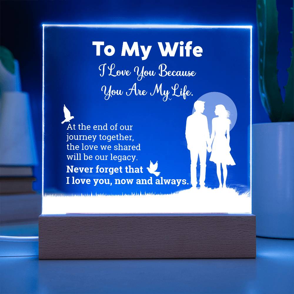 I Love You Because  Printed Square Shaped Acrylic Plaque