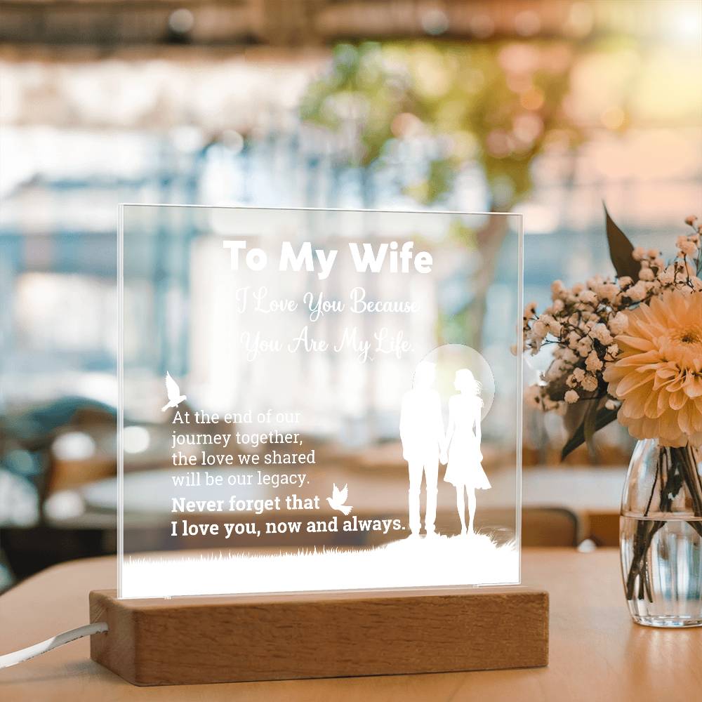 I Love You Because  Printed Square Shaped Acrylic Plaque