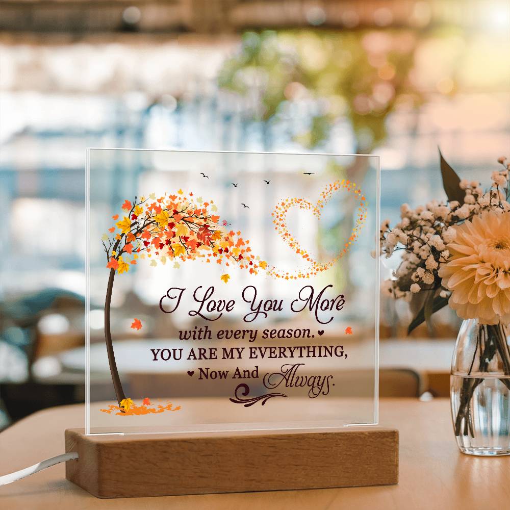 Love You More Printed Square Shaped Acrylic Plaque