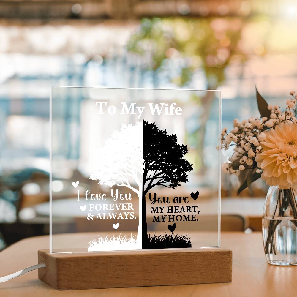 You Are My Heart Printed Square Shaped Acrylic Plaque