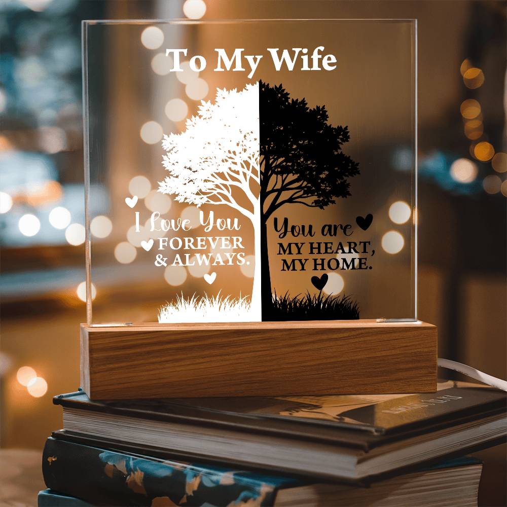 You Are My Heart Printed Square Shaped Acrylic Plaque