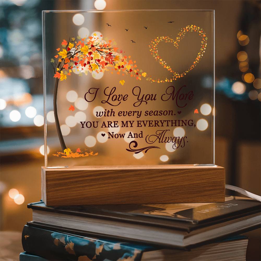 Love You More Printed Square Shaped Acrylic Plaque