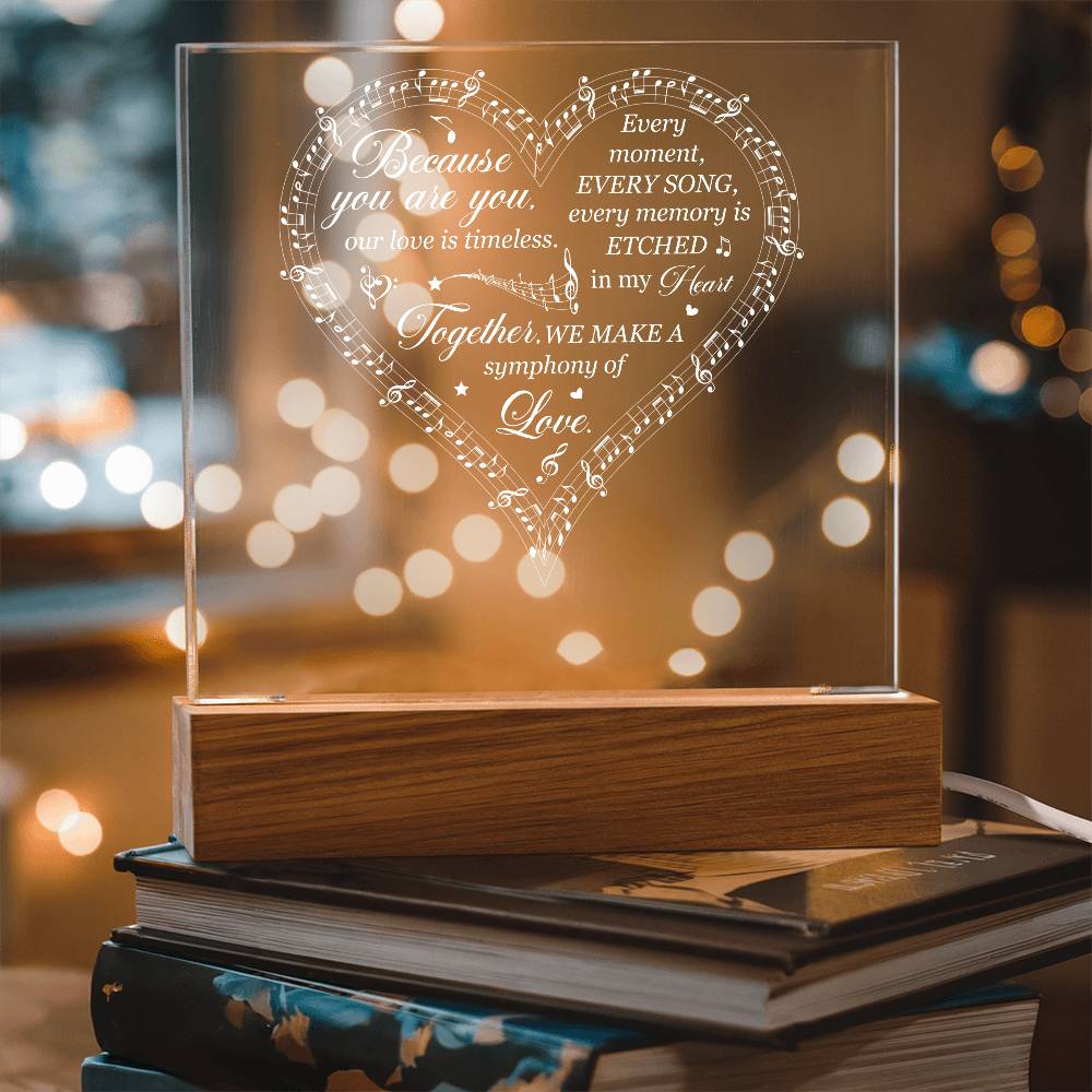 Symphony of Love Printed Square Shaped Acrylic Plaque