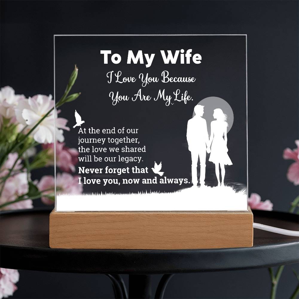 I Love You Because  Printed Square Shaped Acrylic Plaque
