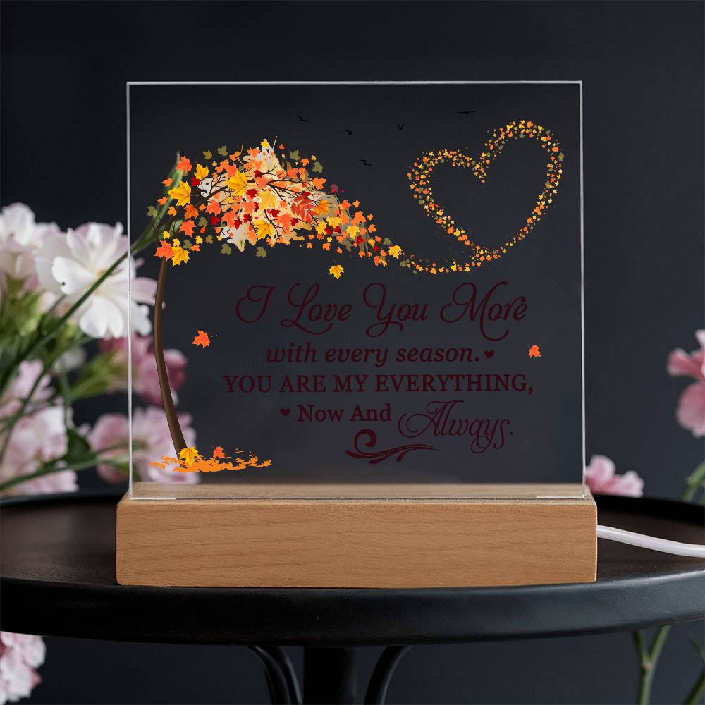 Love You More Printed Square Shaped Acrylic Plaque