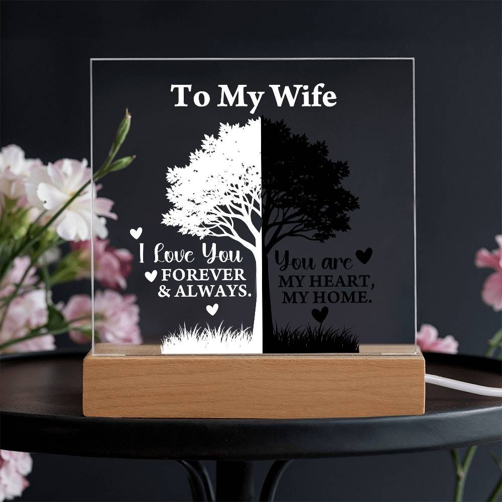 You Are My Heart Printed Square Shaped Acrylic Plaque