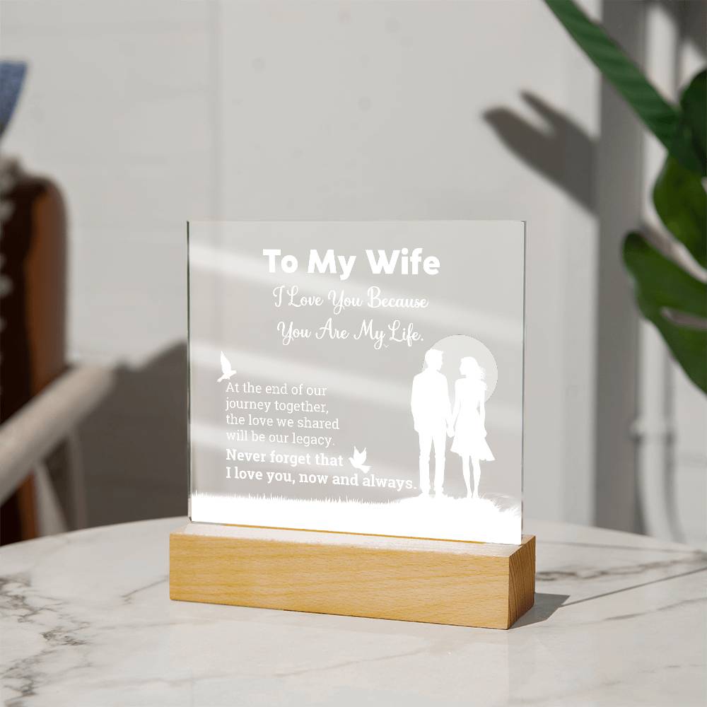 I Love You Because  Printed Square Shaped Acrylic Plaque