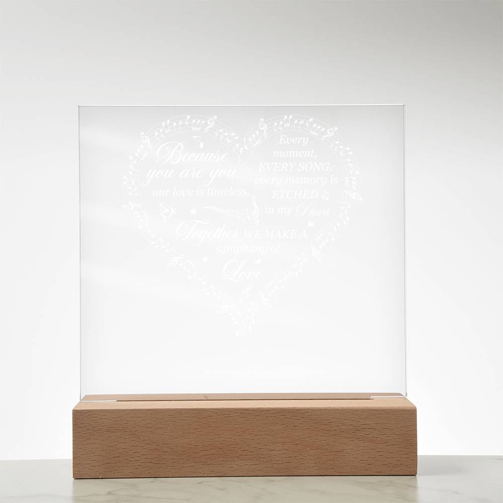 Symphony of Love Printed Square Shaped Acrylic Plaque
