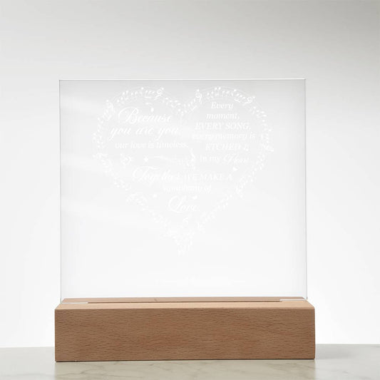 Symphony of Love Printed Square Shaped Acrylic Plaque