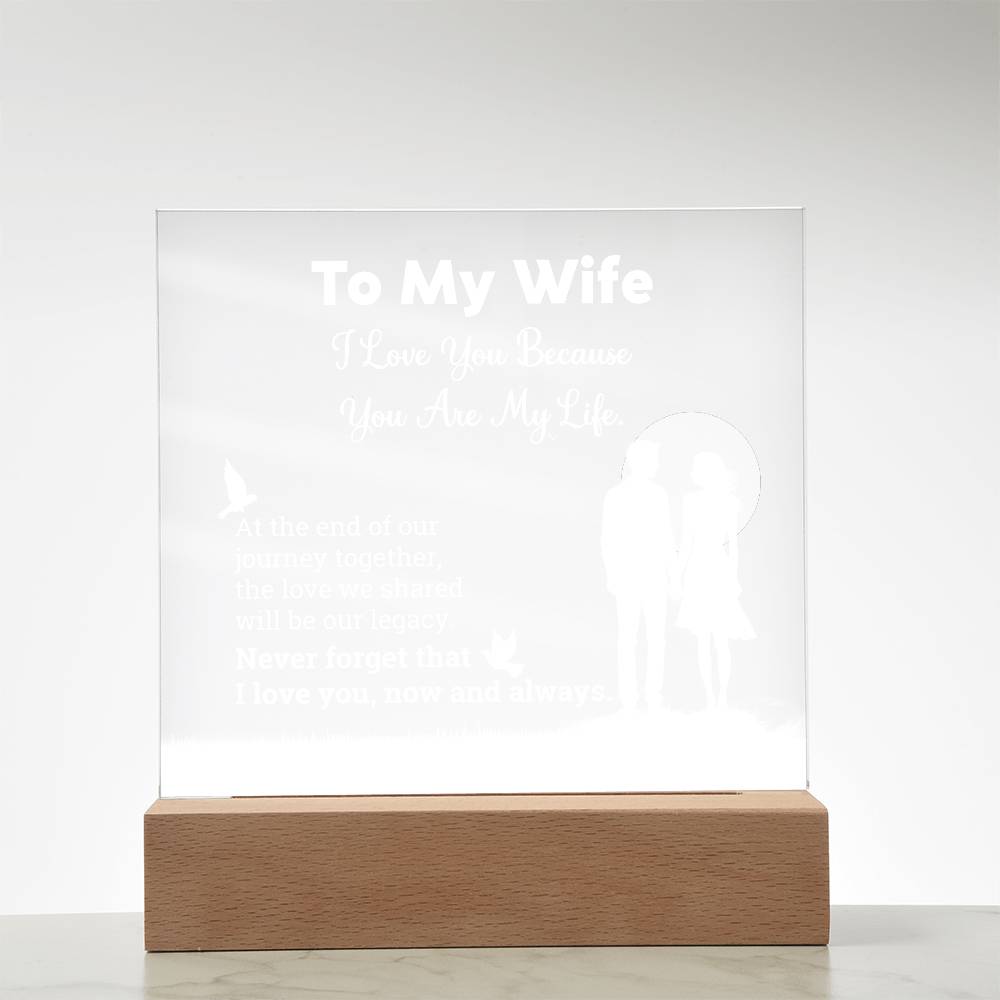 I Love You Because  Printed Square Shaped Acrylic Plaque
