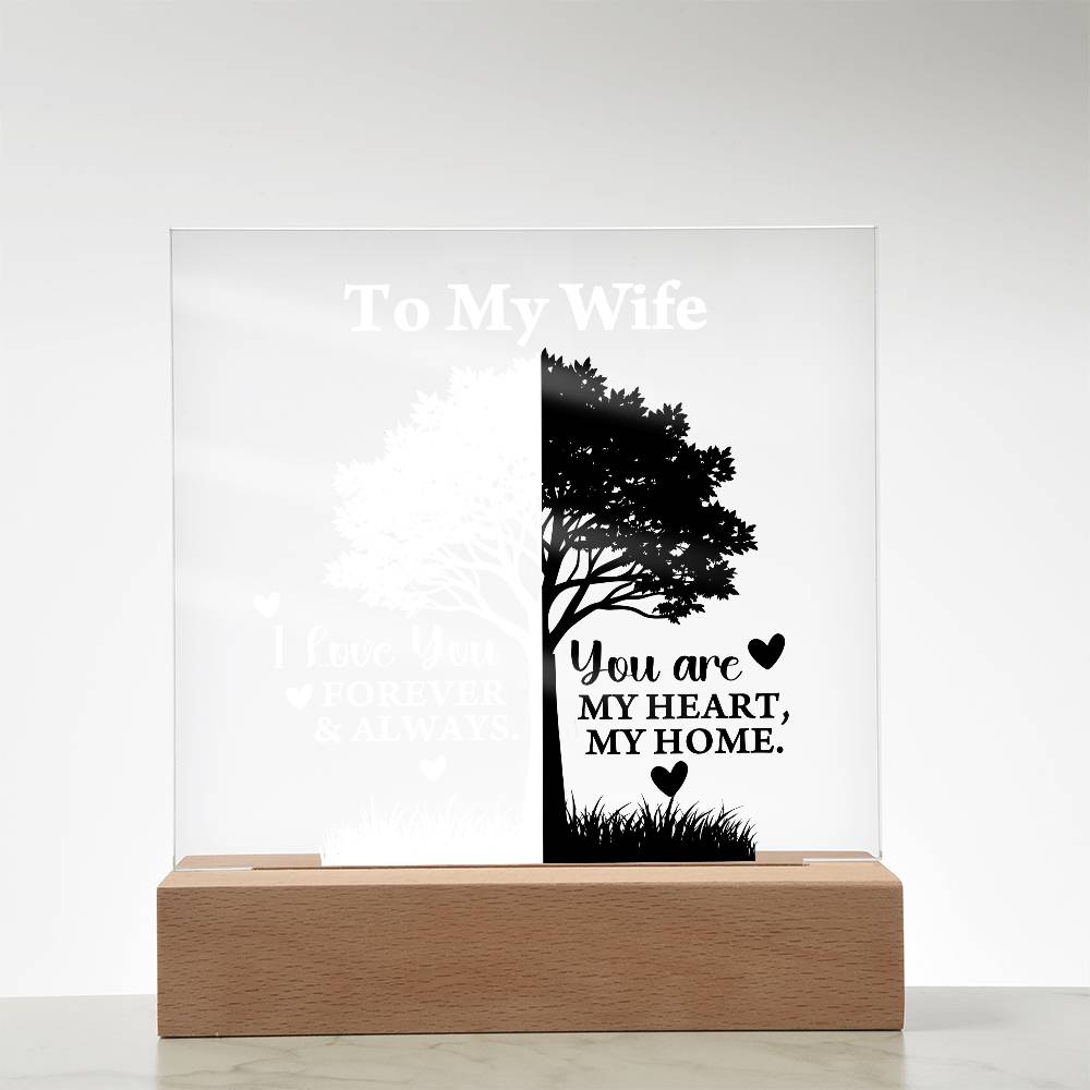 You Are My Heart Printed Square Shaped Acrylic Plaque