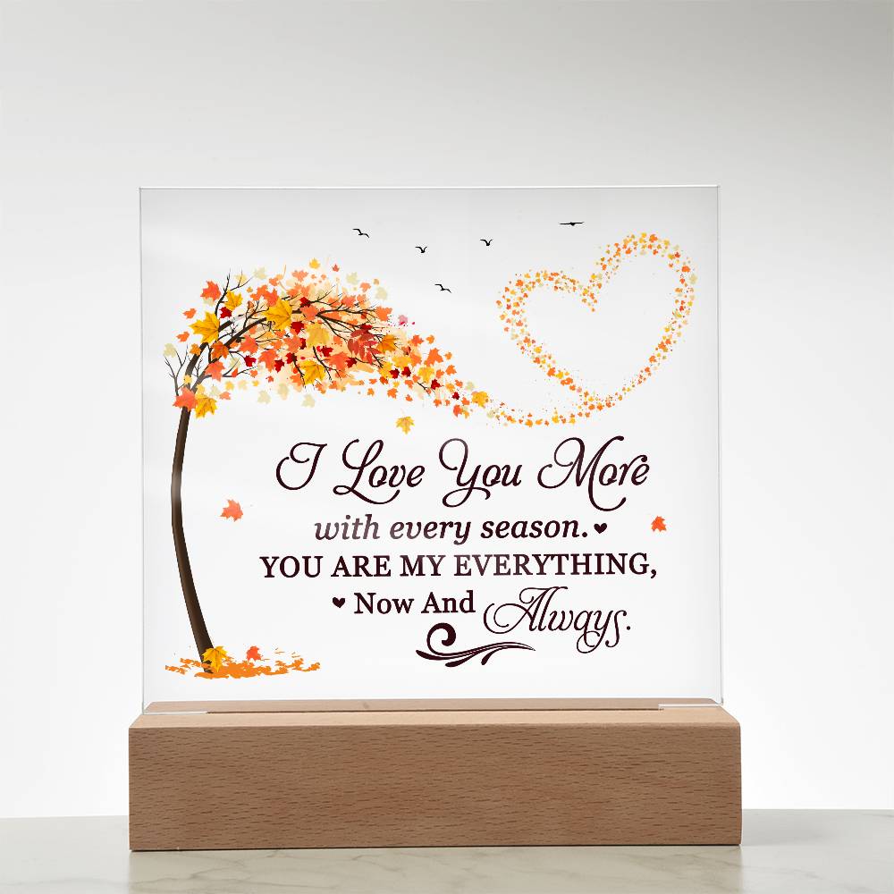 Love You More Printed Square Shaped Acrylic Plaque