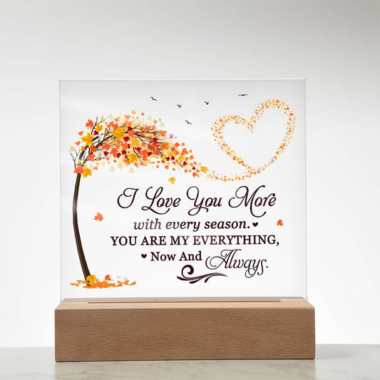 Love You More Printed Square Shaped Acrylic Plaque