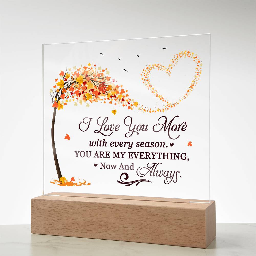 Love You More Printed Square Shaped Acrylic Plaque
