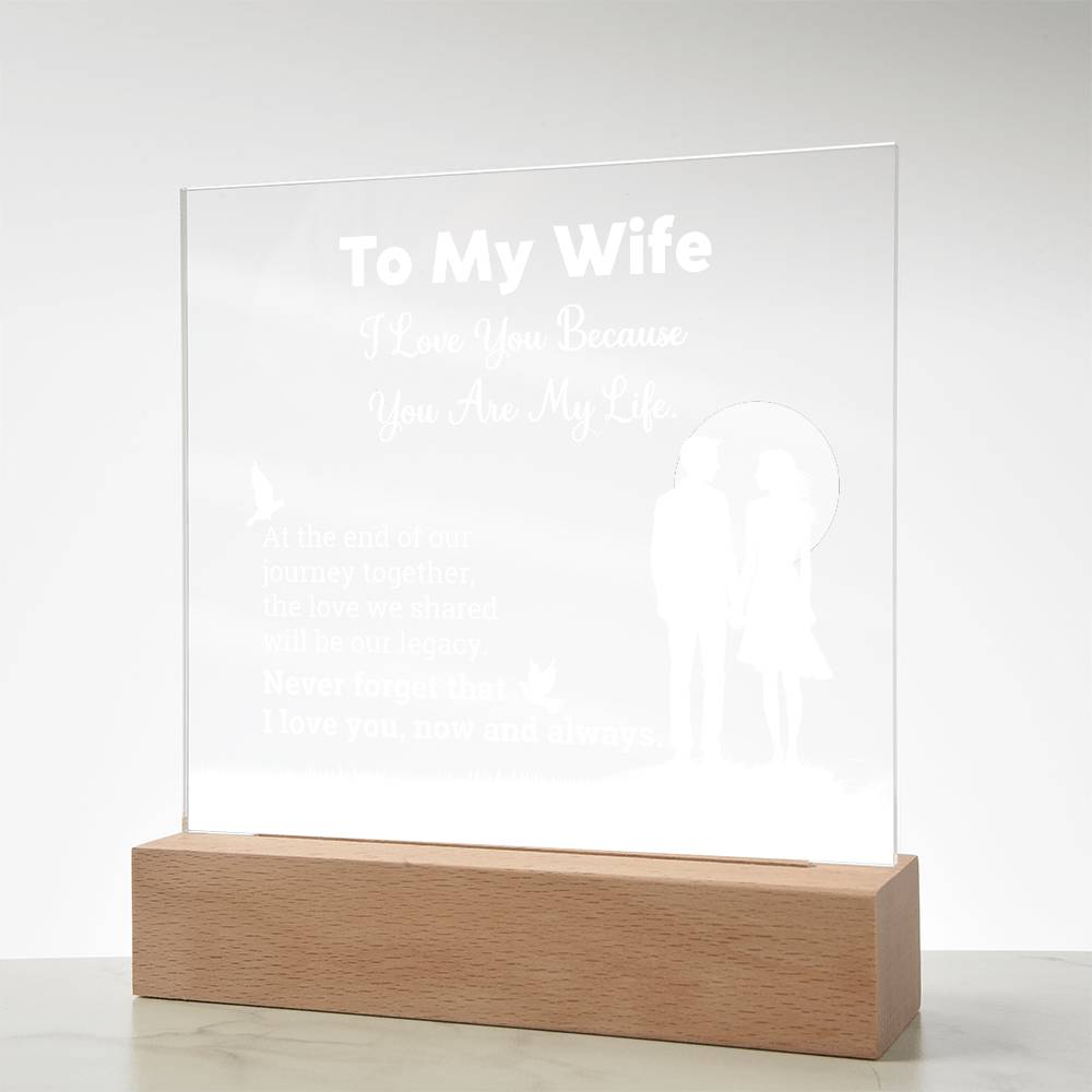 I Love You Because  Printed Square Shaped Acrylic Plaque