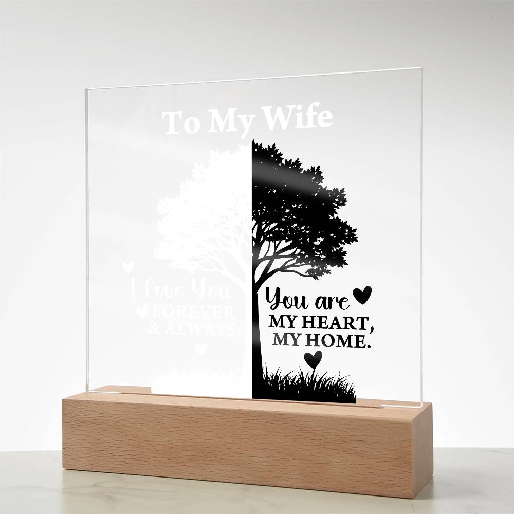 You Are My Heart Printed Square Shaped Acrylic Plaque