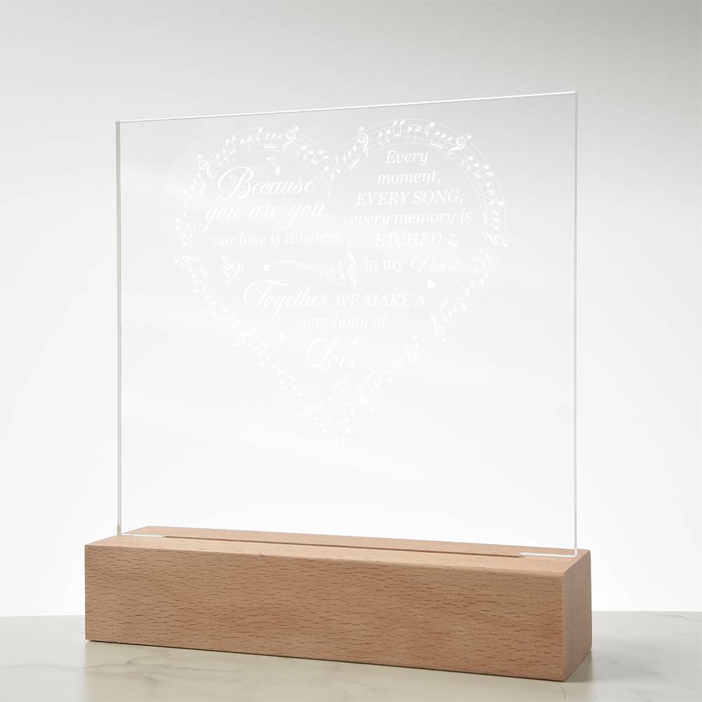 Symphony of Love Printed Square Shaped Acrylic Plaque