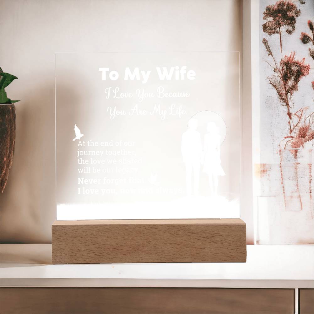 I Love You Because  Printed Square Shaped Acrylic Plaque