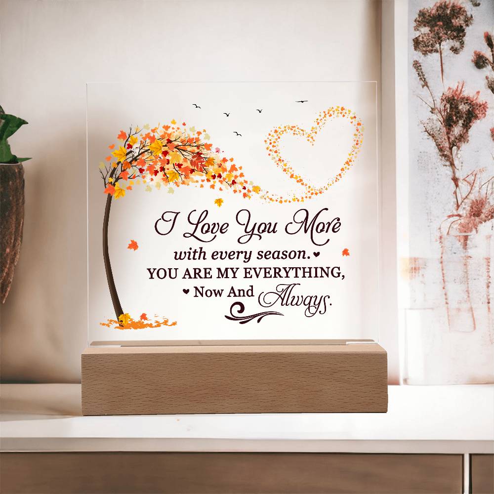 Love You More Printed Square Shaped Acrylic Plaque