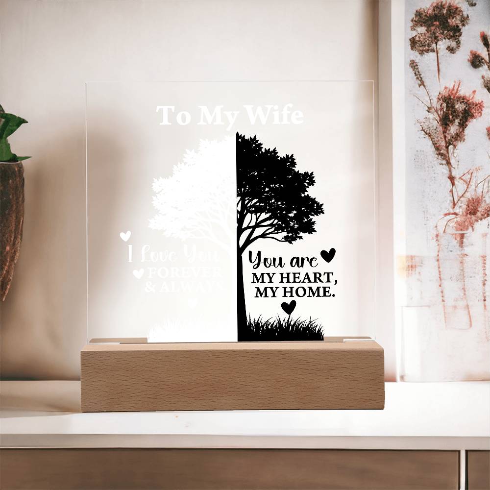 You Are My Heart Printed Square Shaped Acrylic Plaque