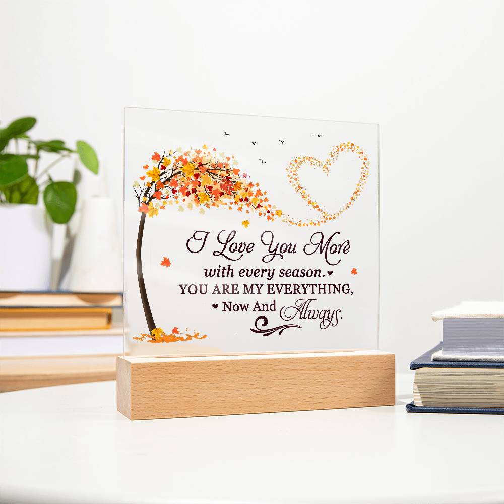 Love You More Printed Square Shaped Acrylic Plaque