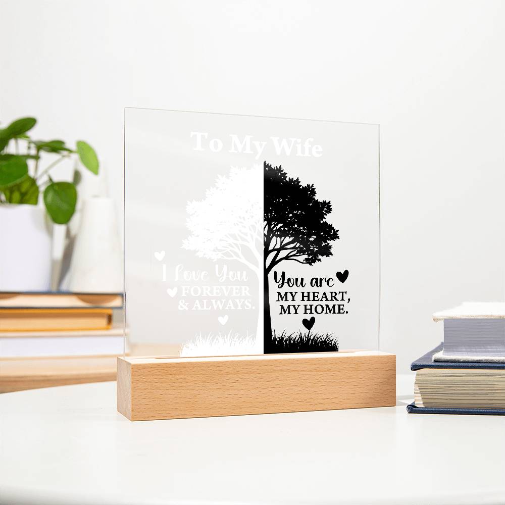 You Are My Heart Printed Square Shaped Acrylic Plaque