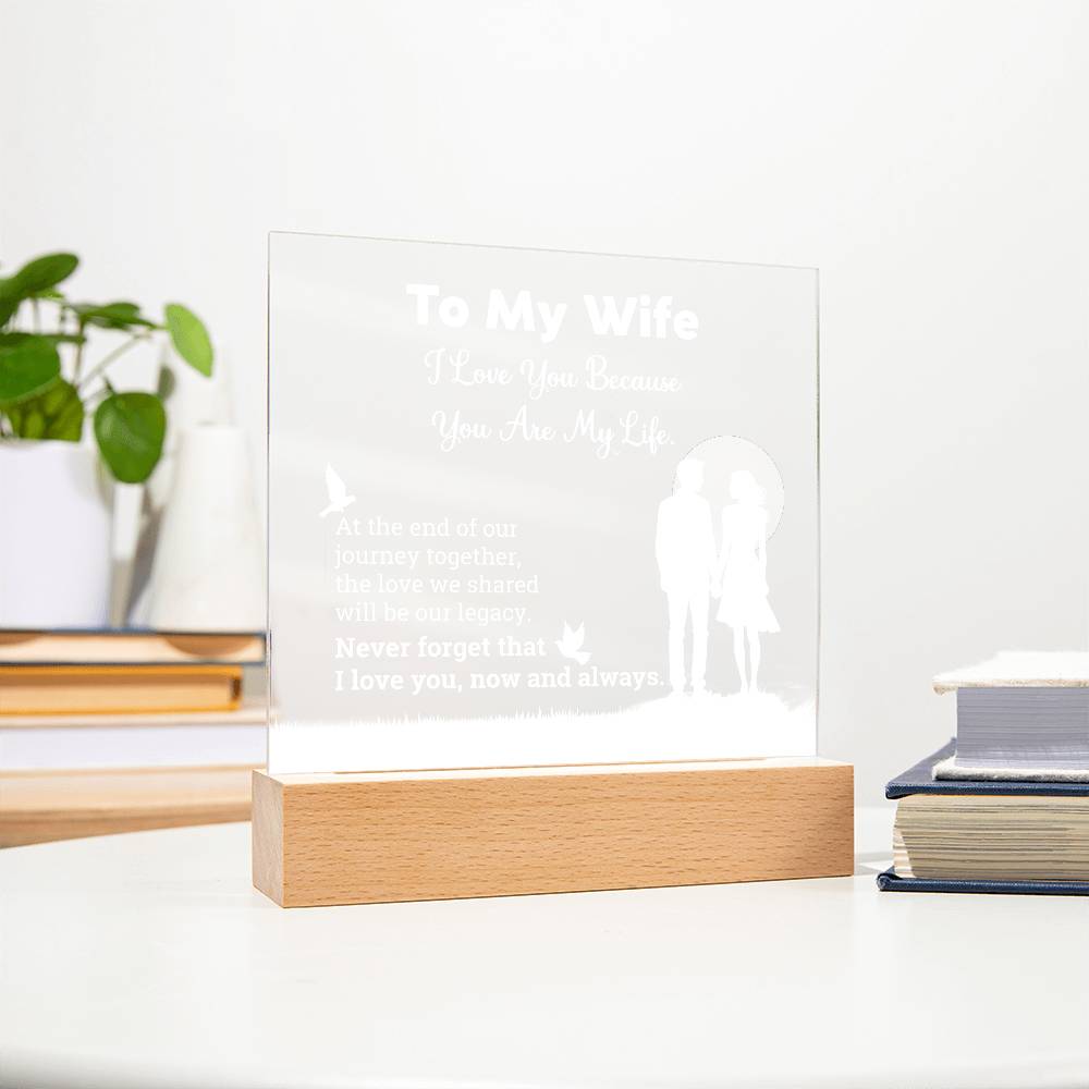 I Love You Because  Printed Square Shaped Acrylic Plaque