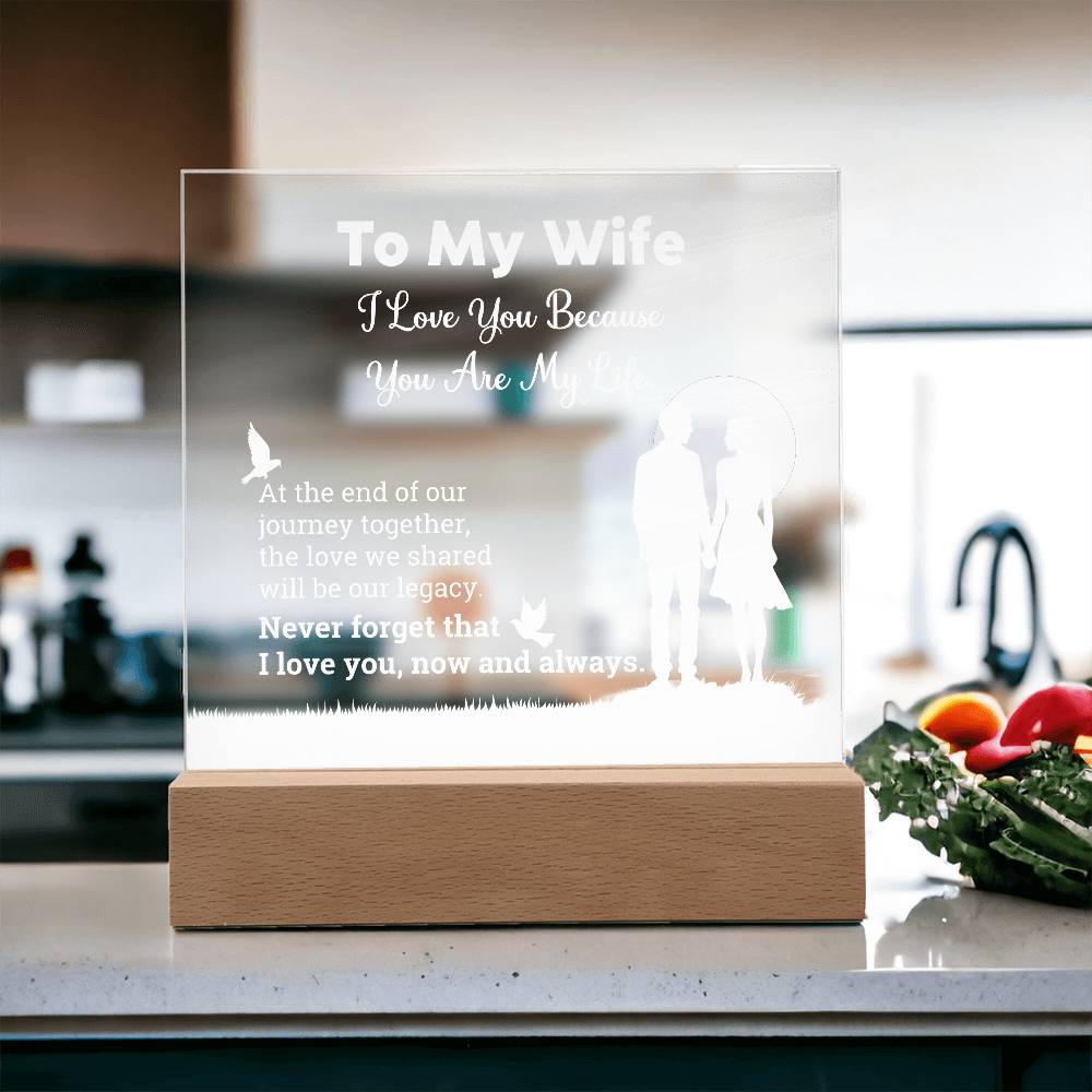 I Love You Because  Printed Square Shaped Acrylic Plaque