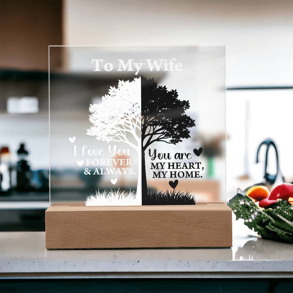 You Are My Heart Printed Square Shaped Acrylic Plaque