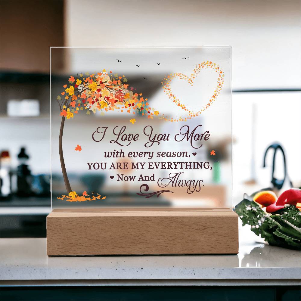 Love You More Printed Square Shaped Acrylic Plaque