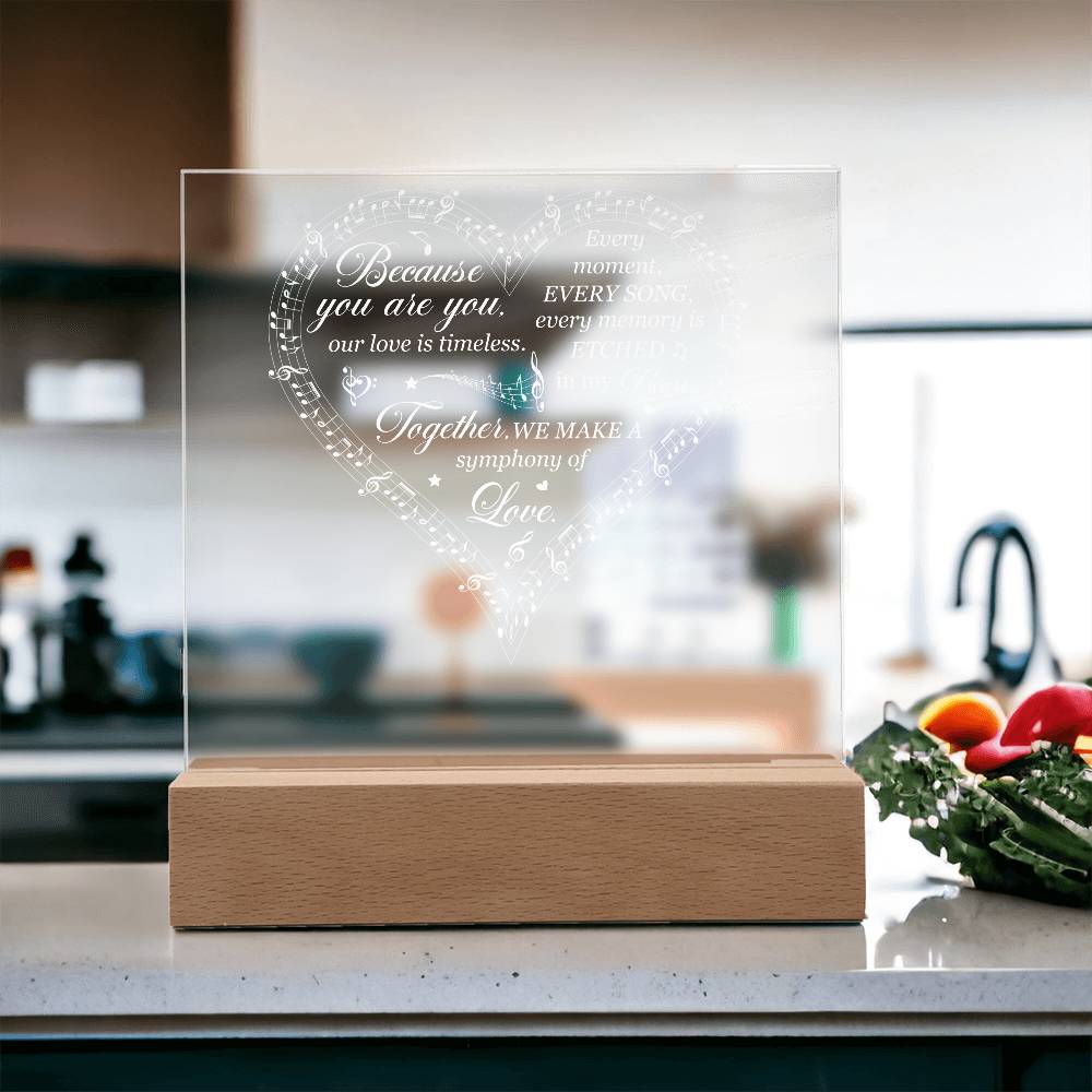 Symphony of Love Printed Square Shaped Acrylic Plaque