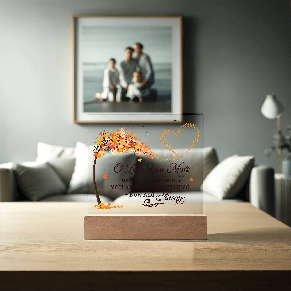 Love You More Printed Square Shaped Acrylic Plaque