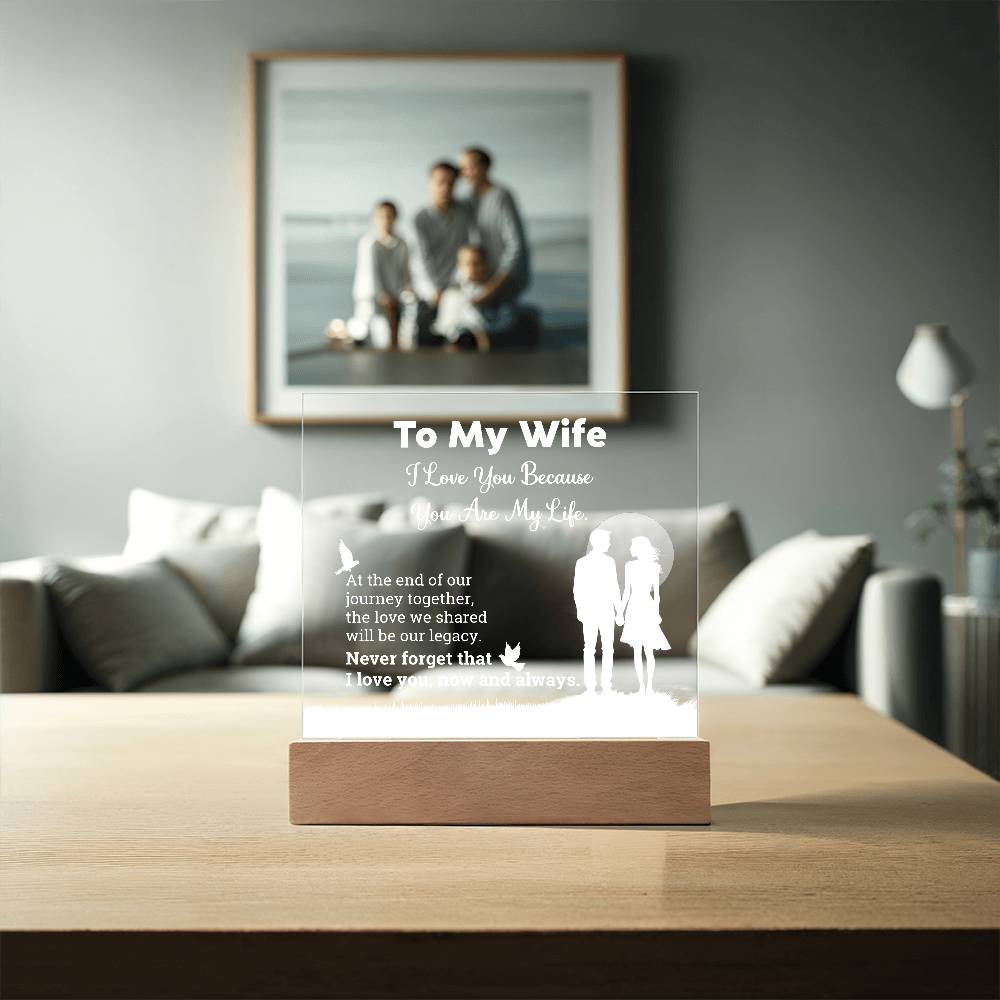 I Love You Because  Printed Square Shaped Acrylic Plaque