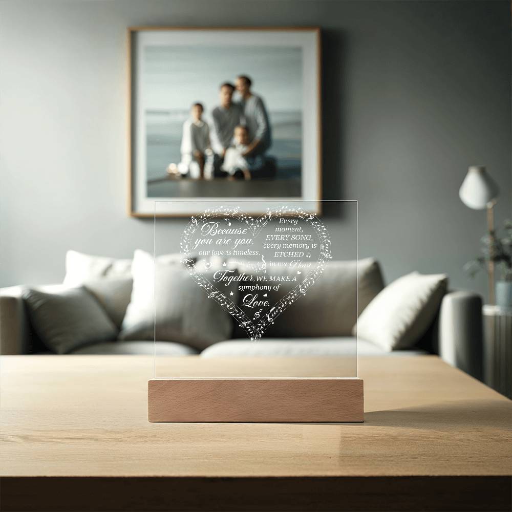 Symphony of Love Printed Square Shaped Acrylic Plaque