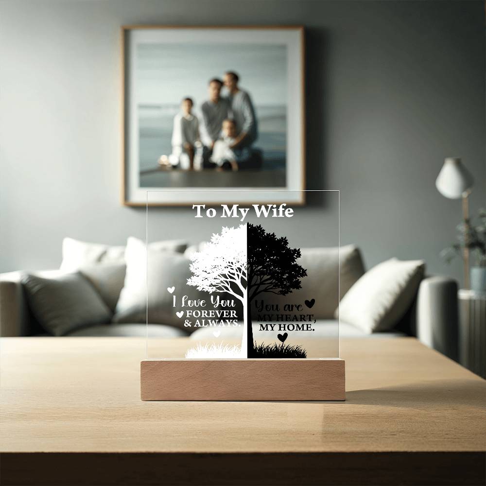 You Are My Heart Printed Square Shaped Acrylic Plaque