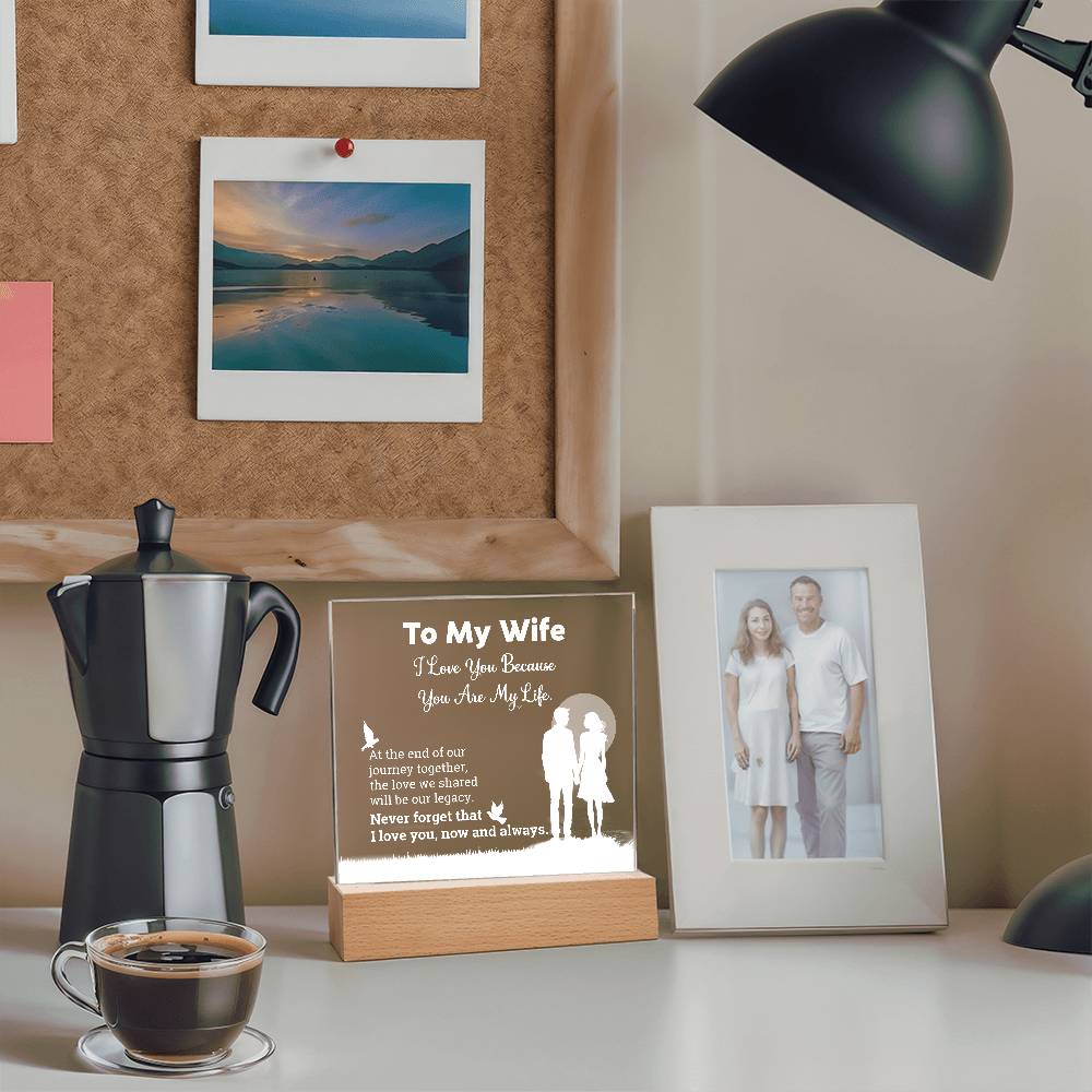 I Love You Because  Printed Square Shaped Acrylic Plaque