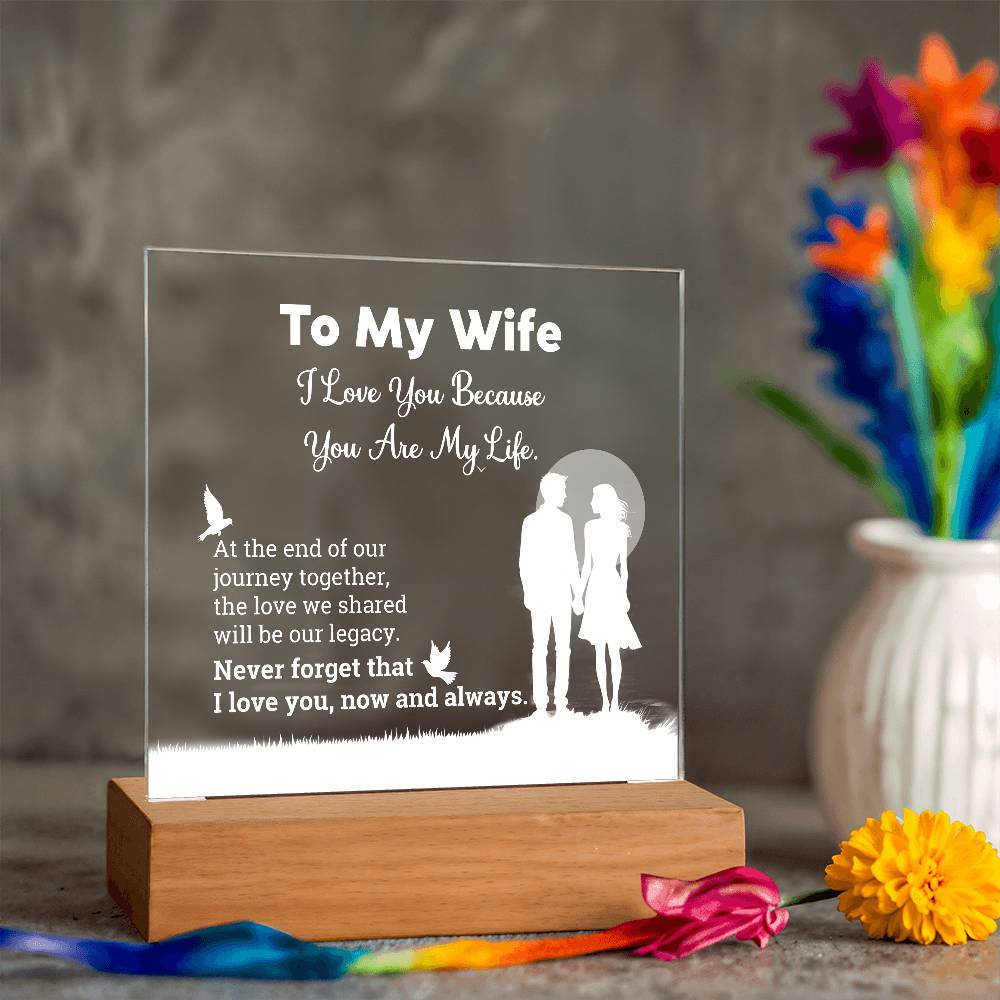 I Love You Because  Printed Square Shaped Acrylic Plaque