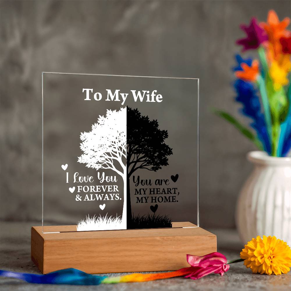 You Are My Heart Printed Square Shaped Acrylic Plaque