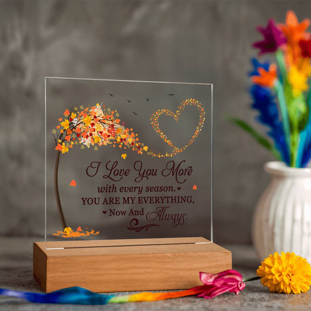 Love You More Printed Square Shaped Acrylic Plaque