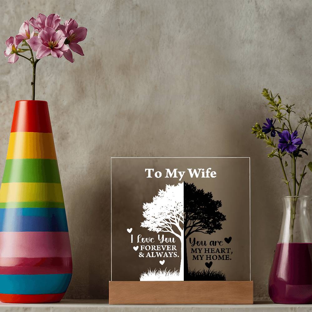 You Are My Heart Printed Square Shaped Acrylic Plaque