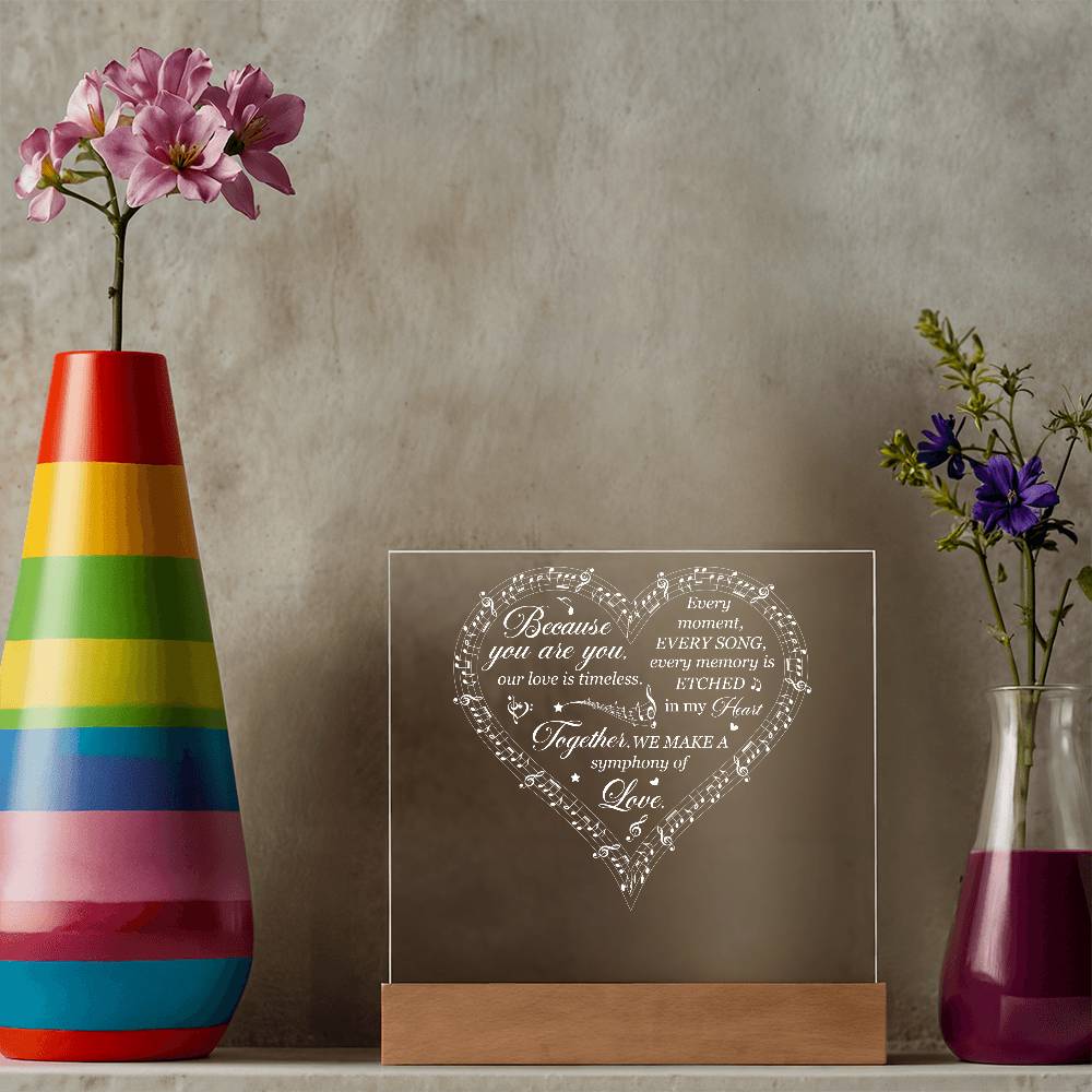 Symphony of Love Printed Square Shaped Acrylic Plaque