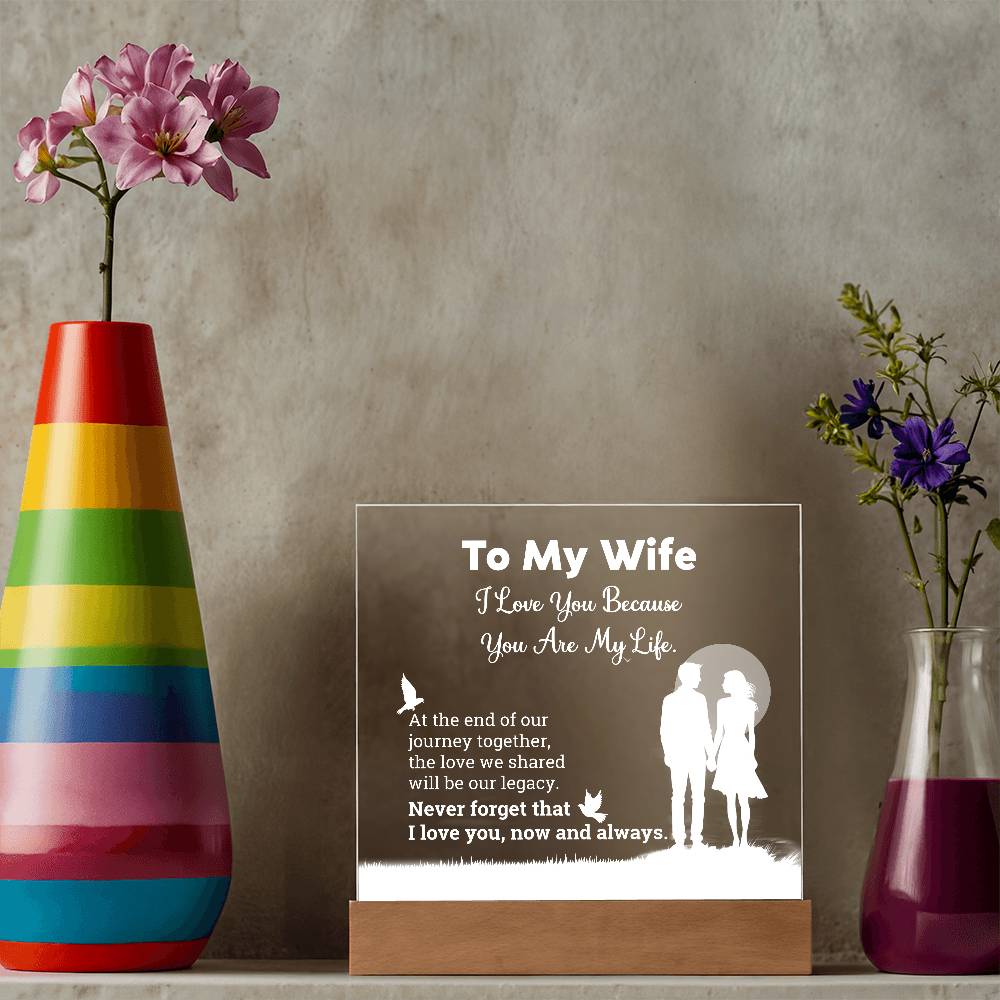 I Love You Because  Printed Square Shaped Acrylic Plaque