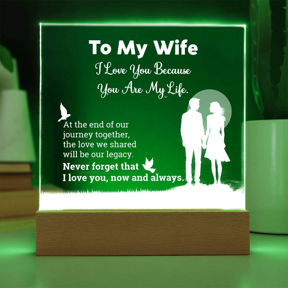 I Love You Because  Printed Square Shaped Acrylic Plaque