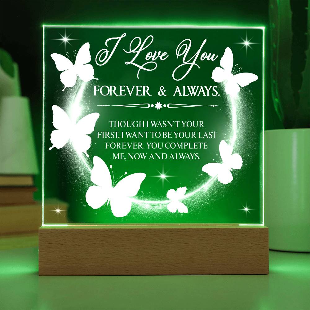 Butterfly Love Printed Square Shaped Acrylic Plaque
