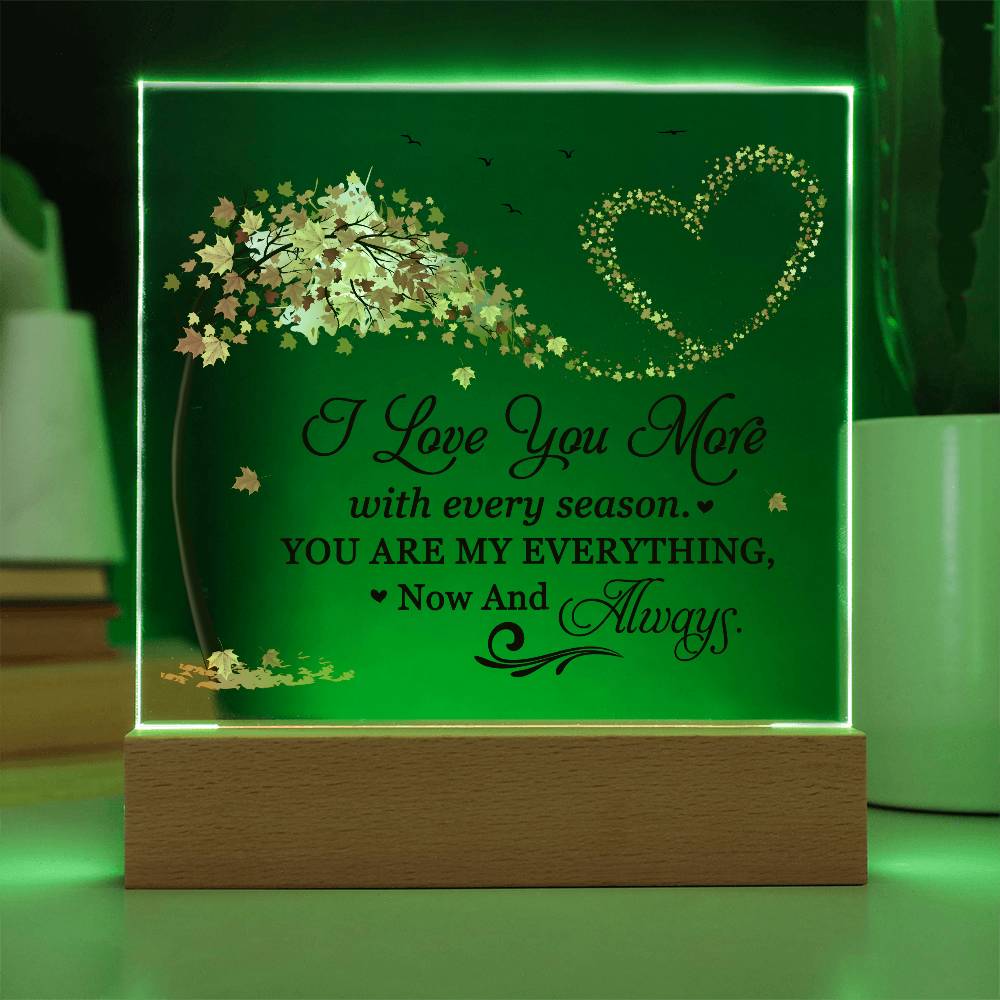 Love You More Printed Square Shaped Acrylic Plaque