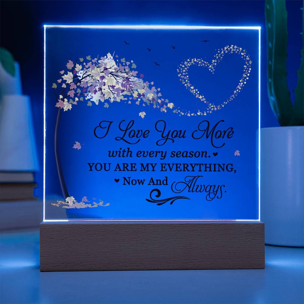 Love You More Printed Square Shaped Acrylic Plaque