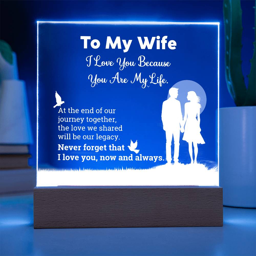 I Love You Because  Printed Square Shaped Acrylic Plaque