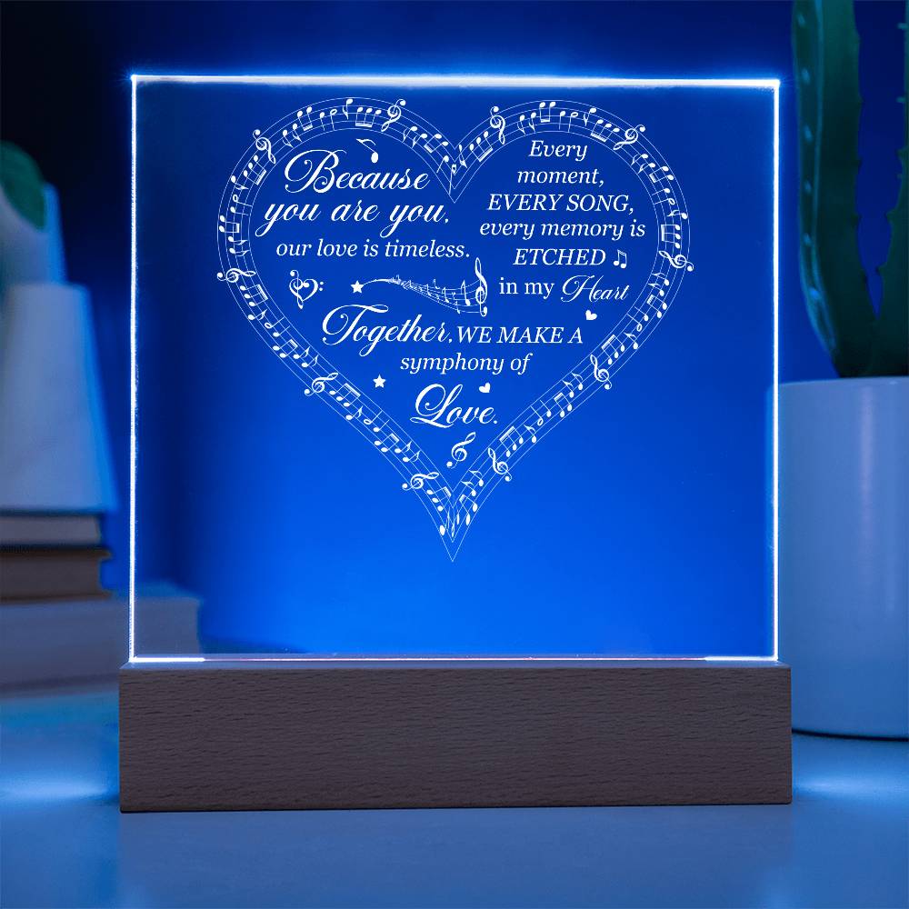 Symphony of Love Printed Square Shaped Acrylic Plaque