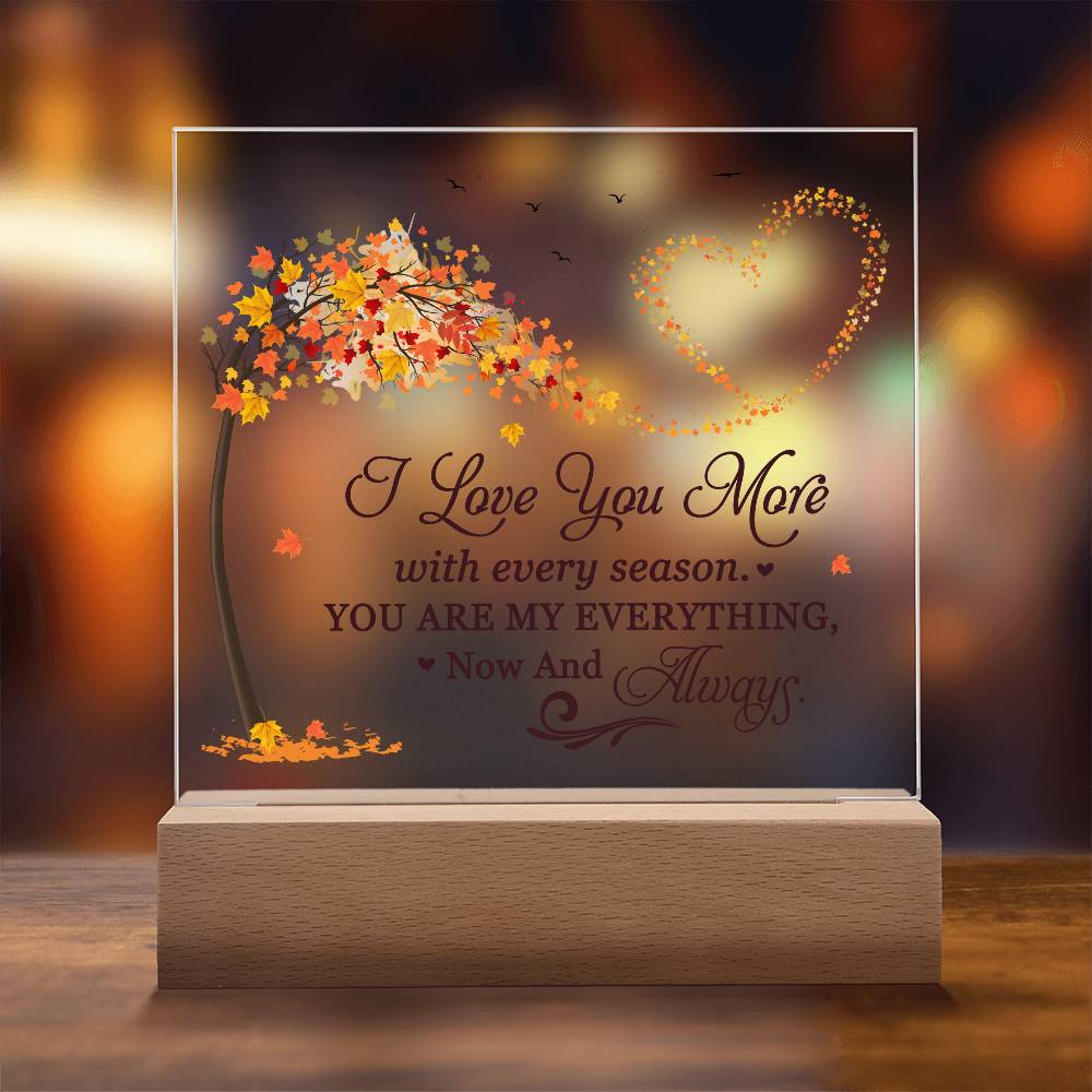 Love You More Printed Square Shaped Acrylic Plaque