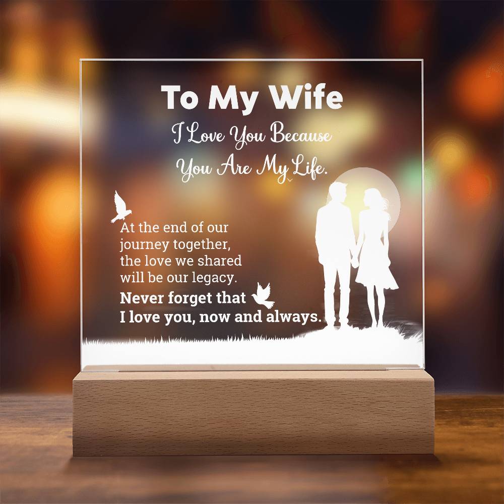 I Love You Because  Printed Square Shaped Acrylic Plaque